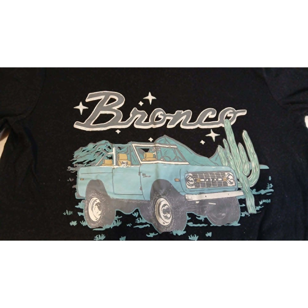 Time and Tru Womens T-Shirt Lot 2 Ford Bronco Graphic Black Army Green XS S